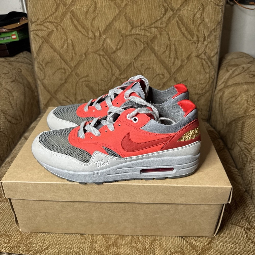 Nike‎ Clot x Air Max 1 Size 8.5 Solar Red Excellent